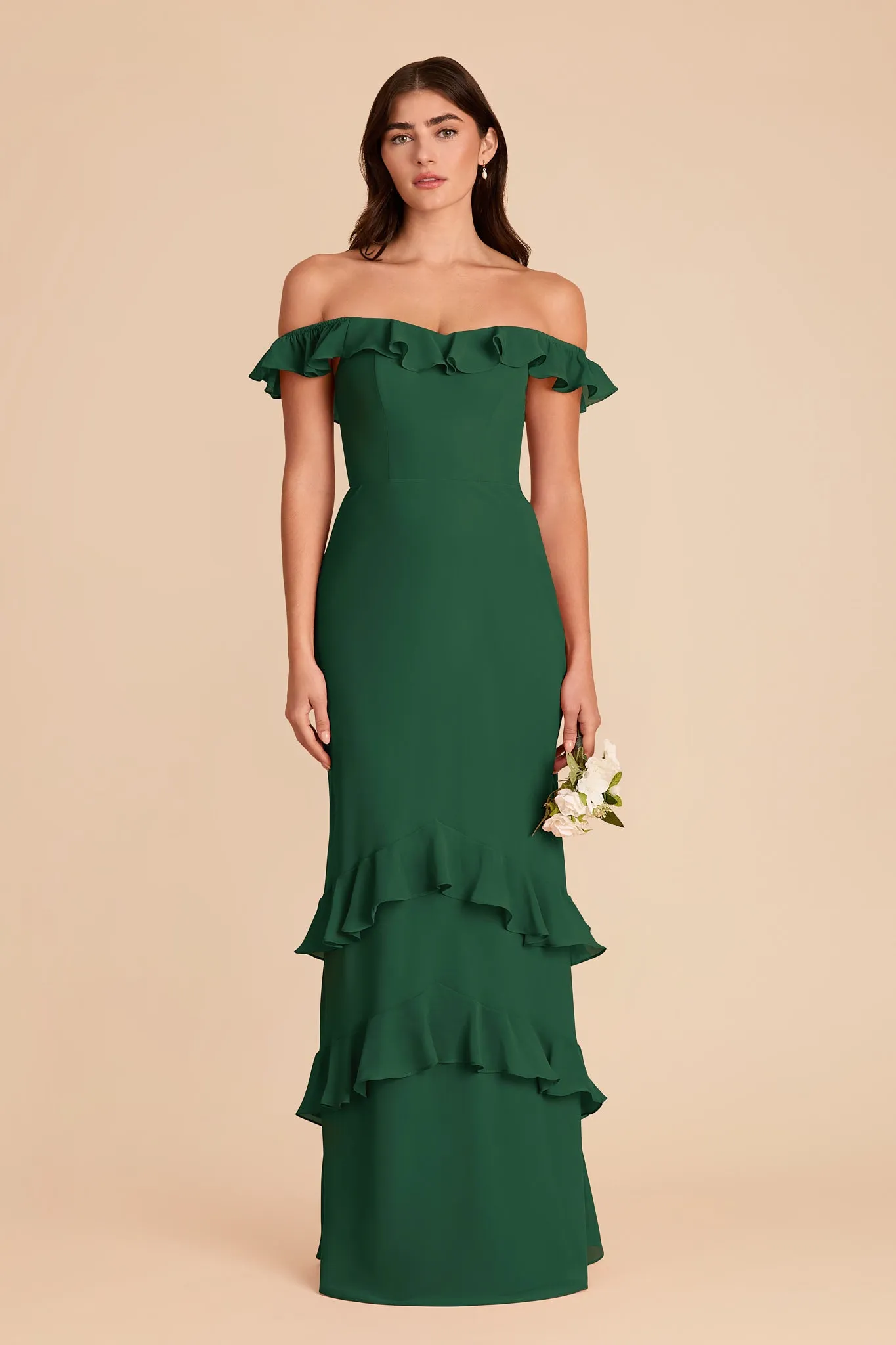 Luna Chiffon Dress - Forest Green sold by Birdy Grey product image thumbnail 4