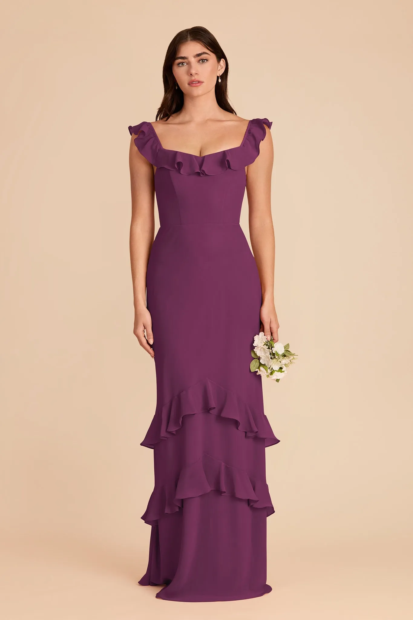 Luna Chiffon Dress - Fig sold by Birdy Grey product image thumbnail 4