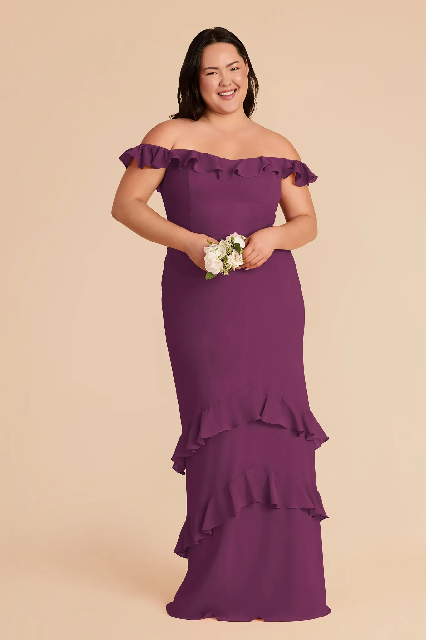 Luna Chiffon Dress - Fig sold by Birdy Grey product image thumbnail 2