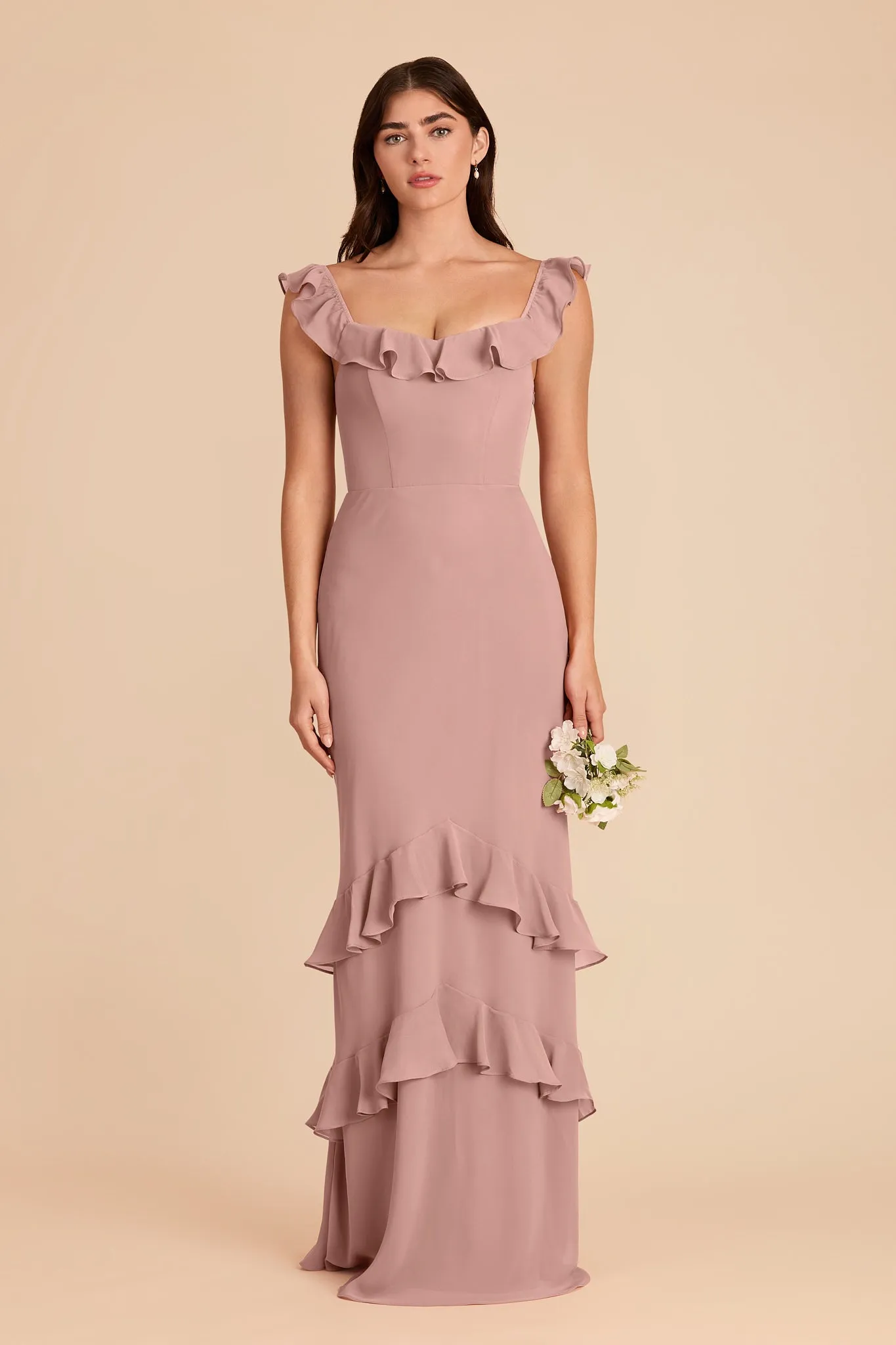 Luna Chiffon Dress - English Rose sold by Birdy Grey