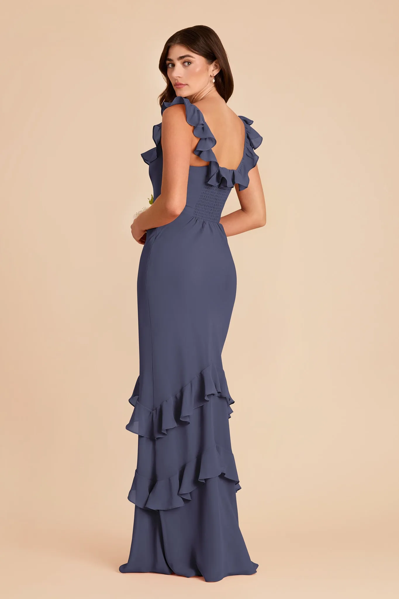 Luna Chiffon Dress - Dusk Blue sold by Birdy Grey product image thumbnail 5