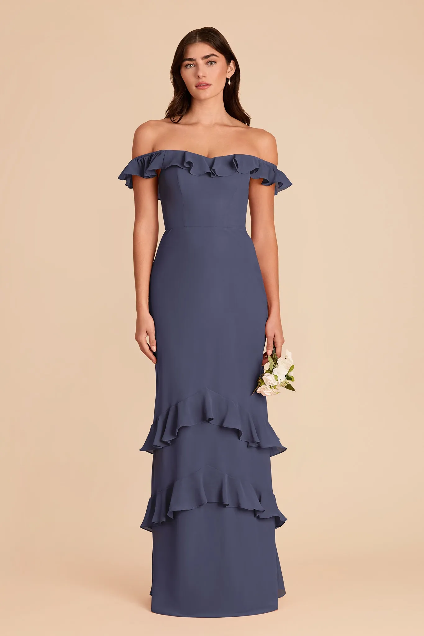 Luna Chiffon Dress - Dusk Blue sold by Birdy Grey product image thumbnail 4