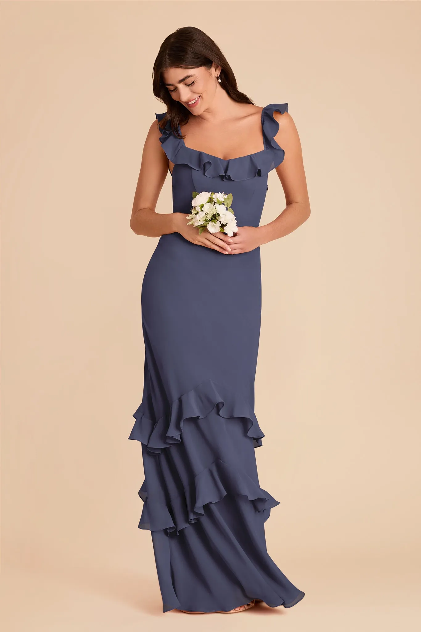 Luna Chiffon Dress - Dusk Blue sold by Birdy Grey product image thumbnail 3