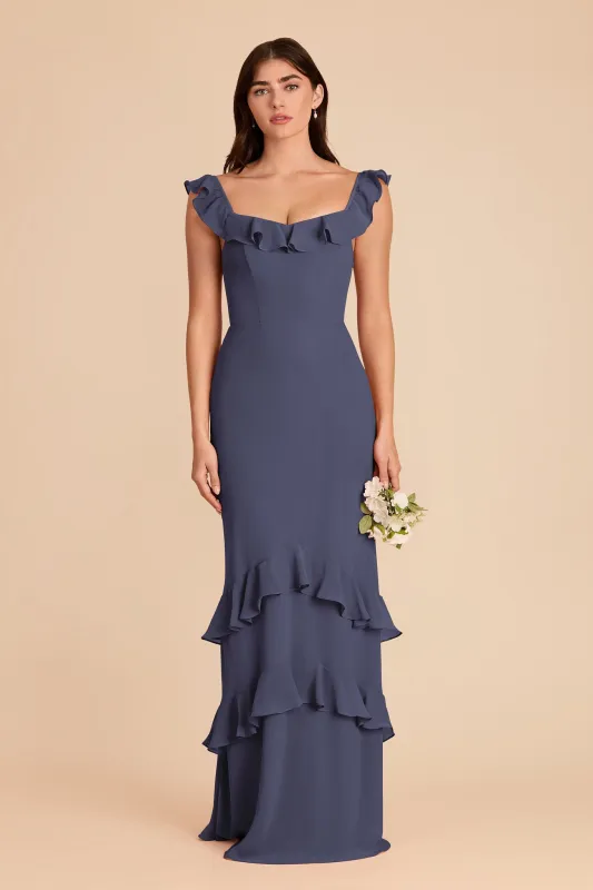 Luna Chiffon Dress - Dusk Blue made by Birdy Grey