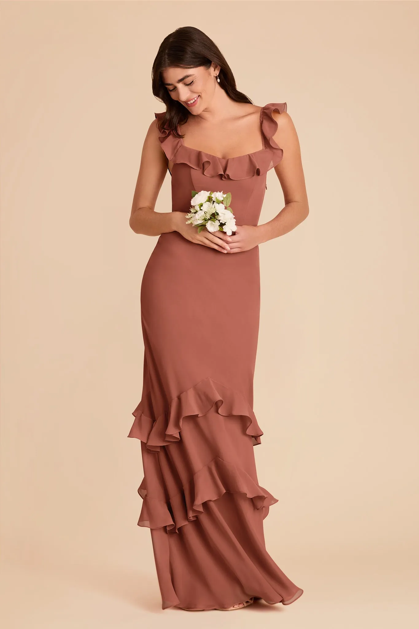 Luna Chiffon Dress - Desert Rose sold by Birdy Grey product image thumbnail 3