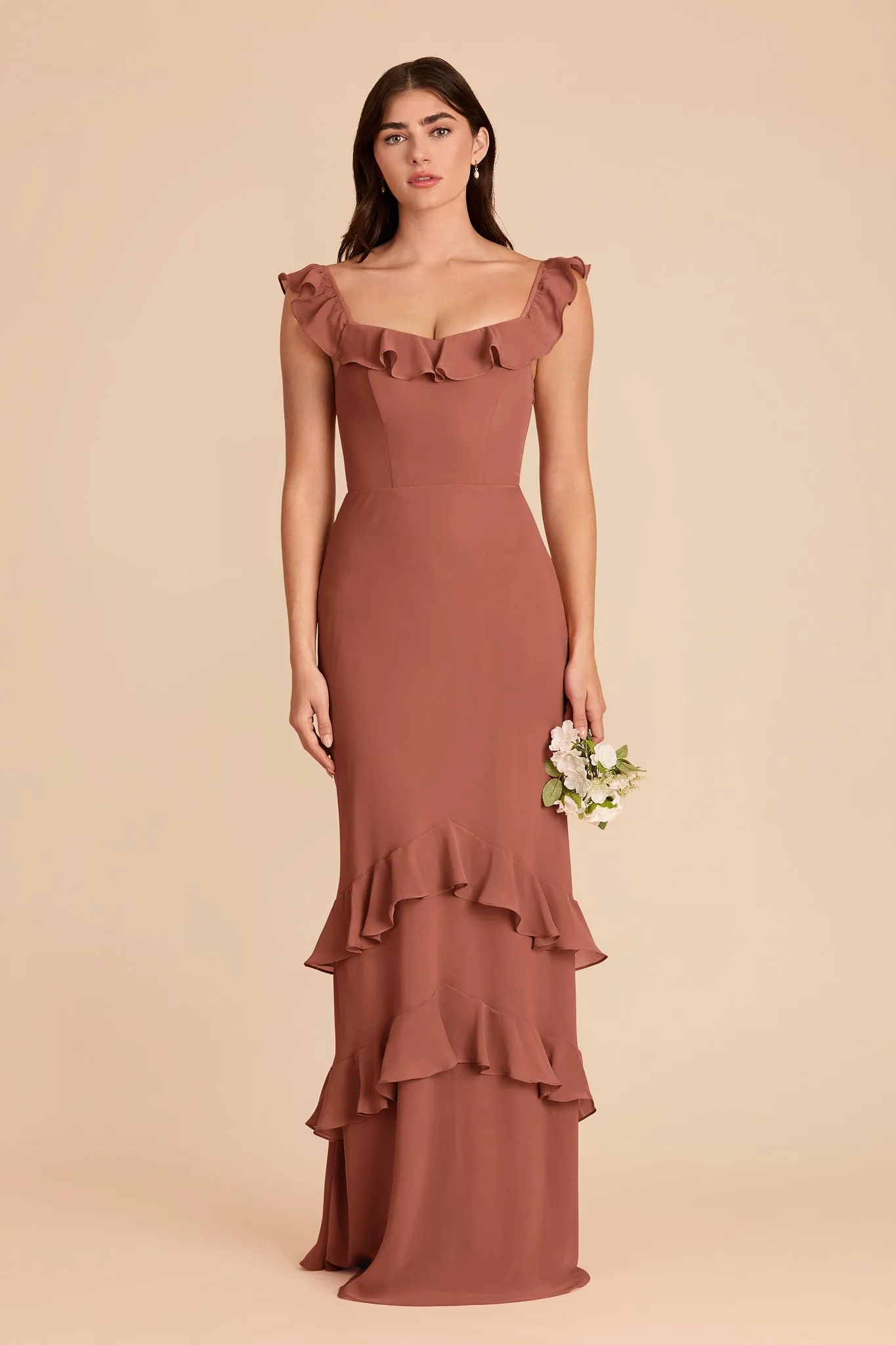 Luna Chiffon Dress - Desert Rose sold by Birdy Grey