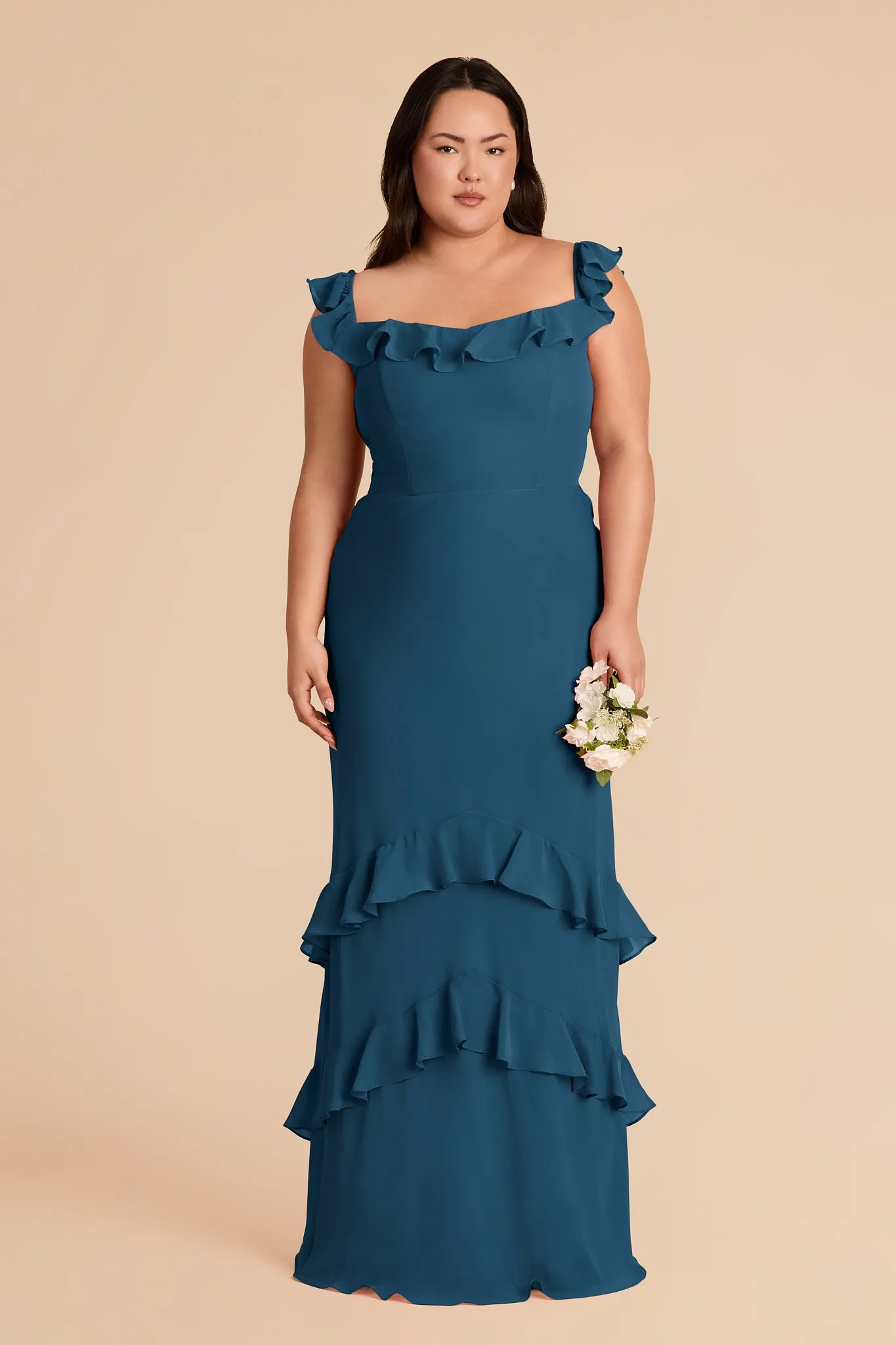 Luna Chiffon Dress - Dark Teal sold by Birdy Grey product image thumbnail 2