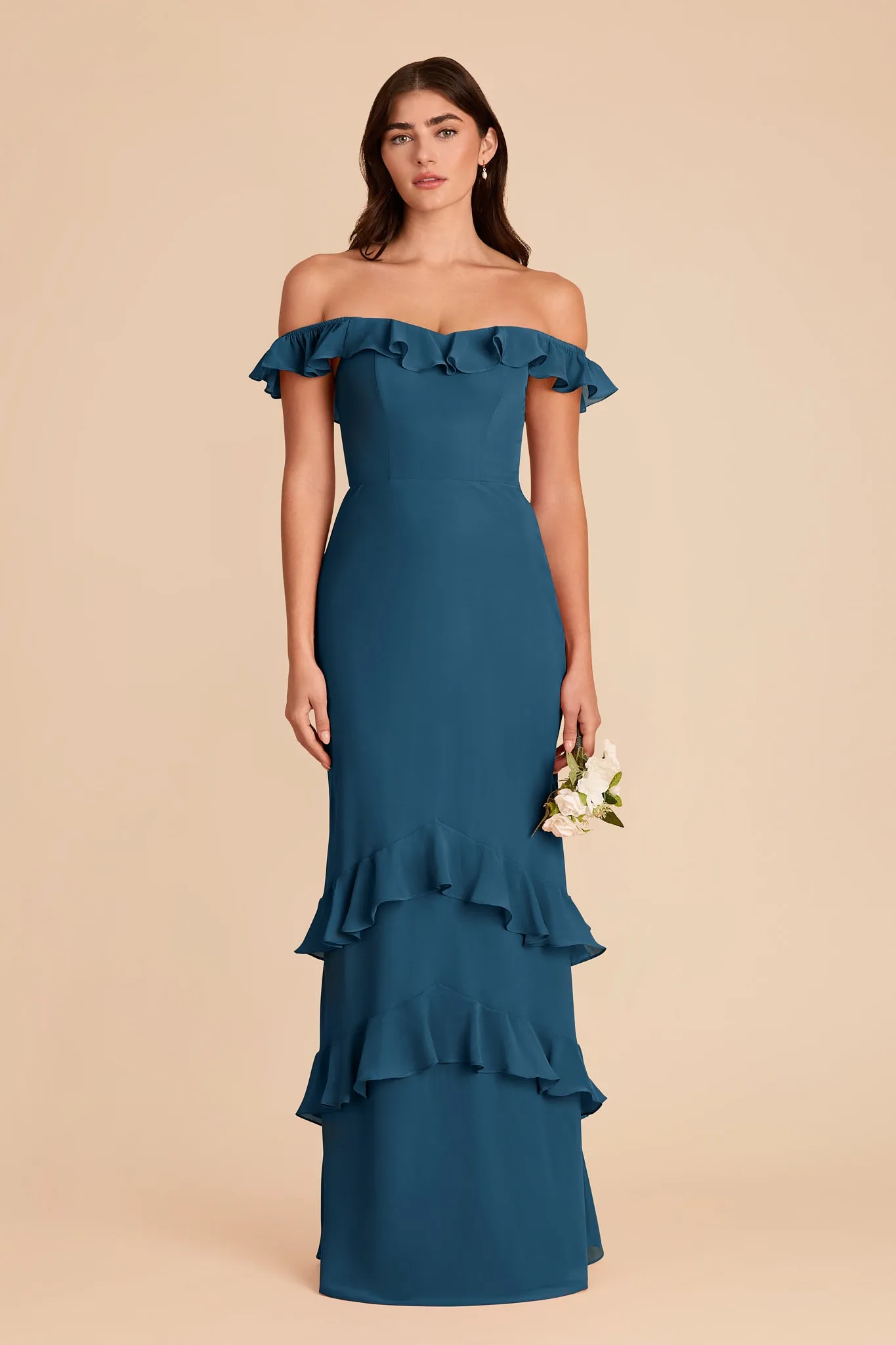 Luna Chiffon Dress - Dark Teal sold by Birdy Grey product image thumbnail 4