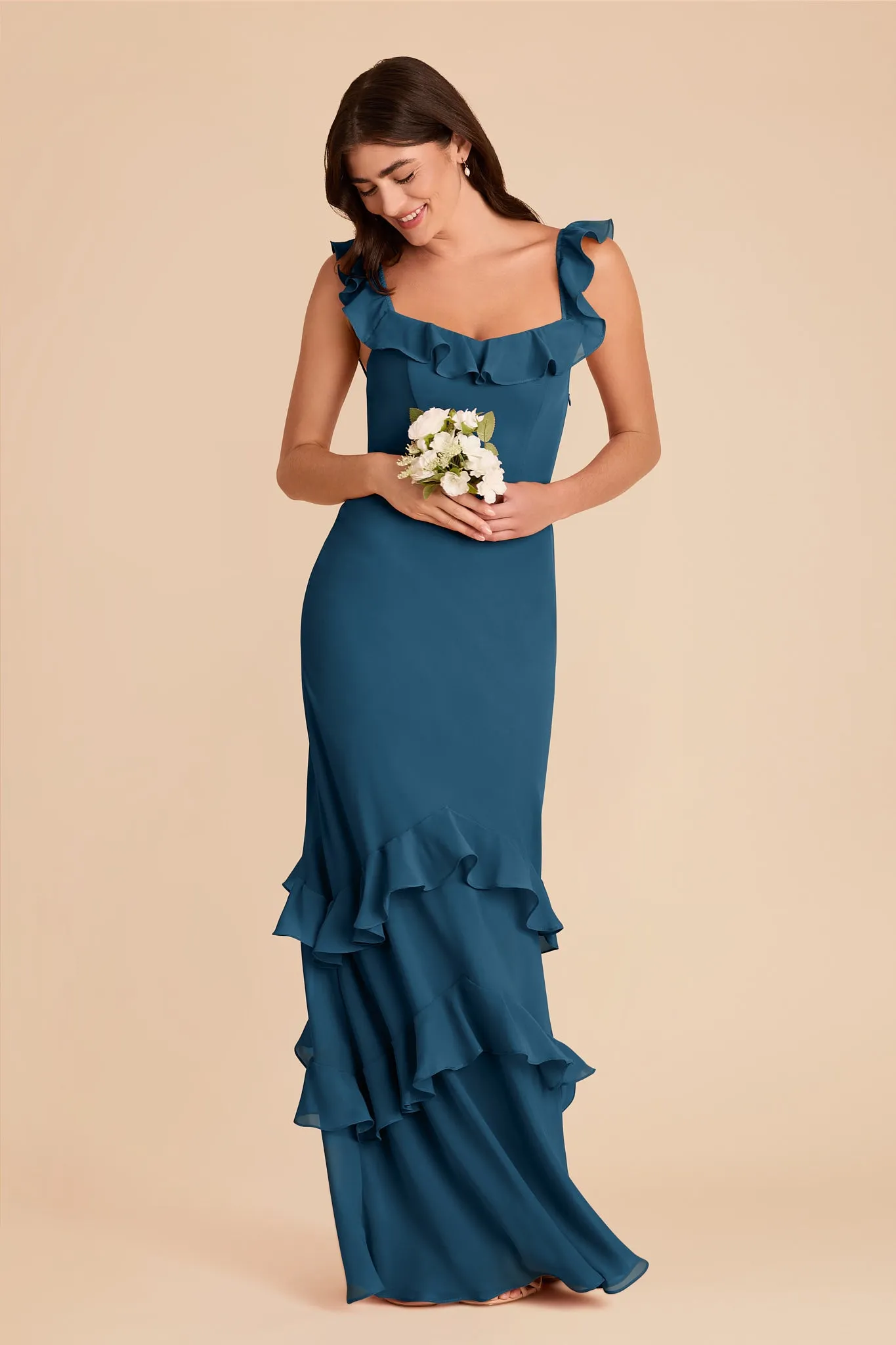 Luna Chiffon Dress - Dark Teal sold by Birdy Grey product image thumbnail 3