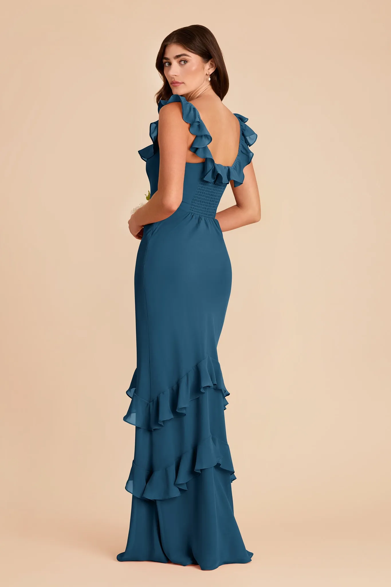 Luna Chiffon Dress - Dark Teal sold by Birdy Grey product image thumbnail 5