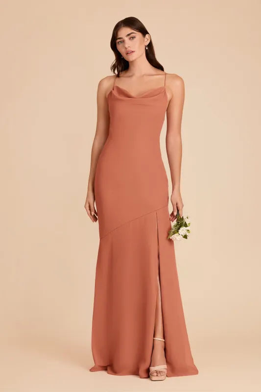 Olivia Chiffon Dress - Terracotta made by Birdy Grey