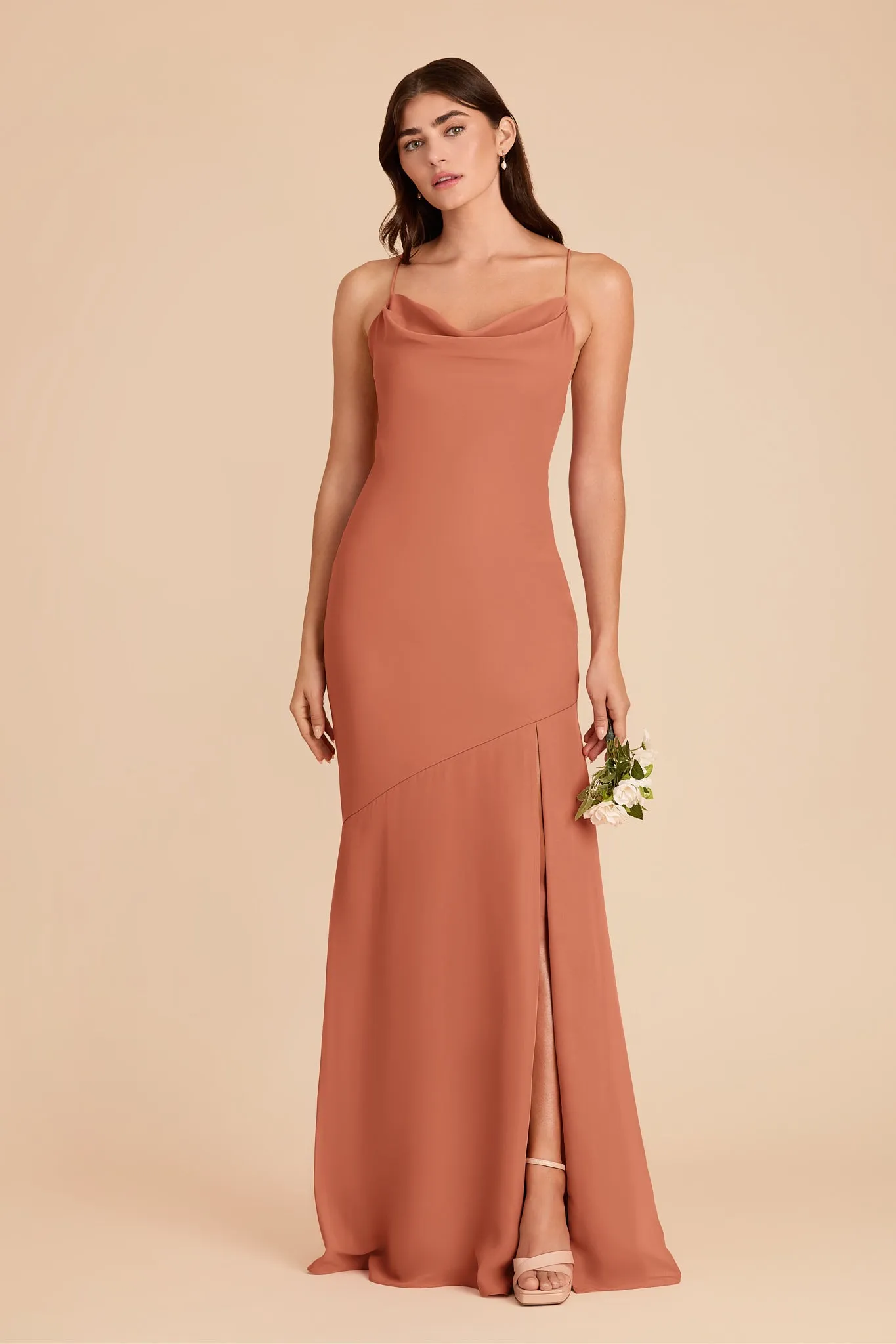 Olivia Chiffon Dress - Terracotta sold by Birdy Grey