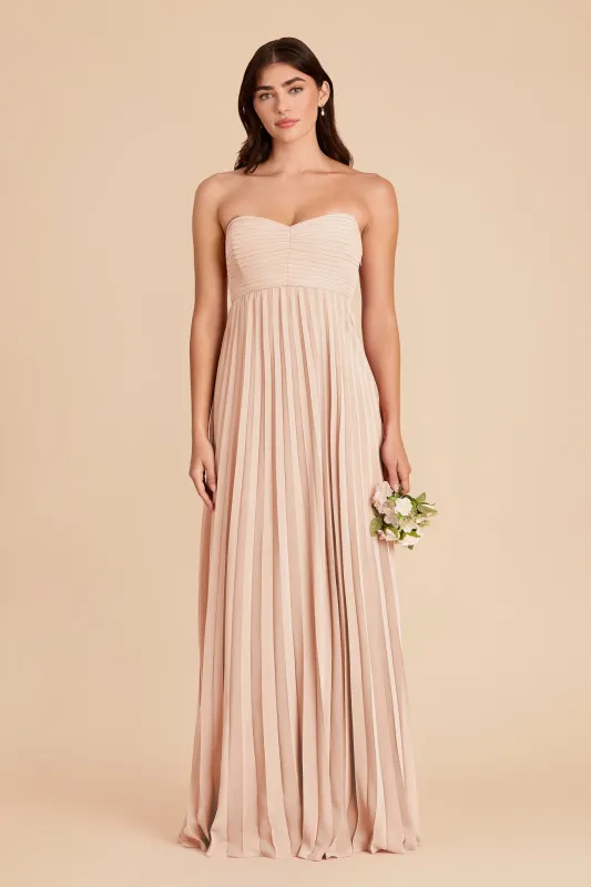 Sasha Chiffon Dress - Pale Blush made by Birdy Grey