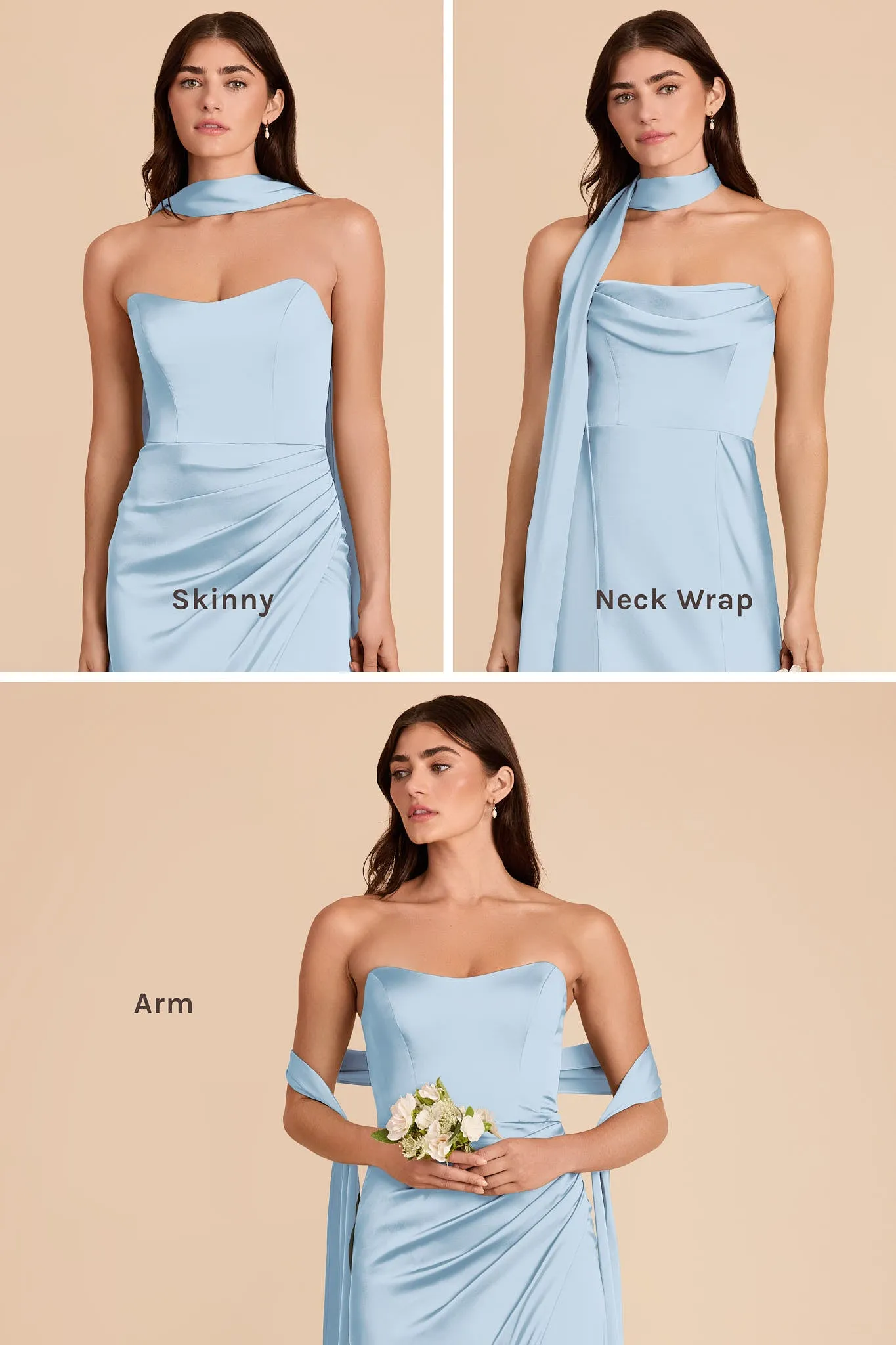 Valerie Matte Satin Scarf - Sky Blue sold by Birdy Grey product image thumbnail 3