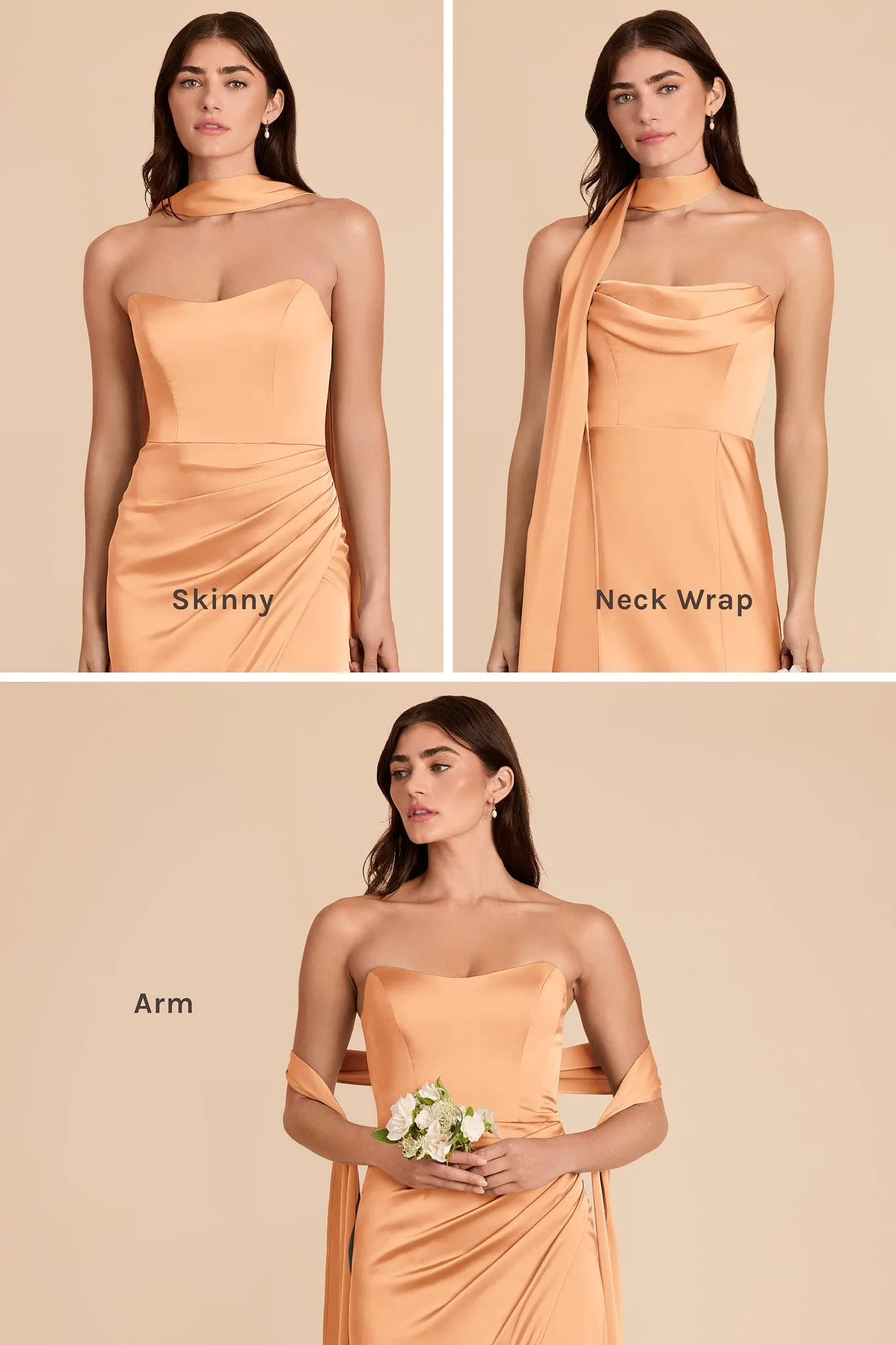 Valerie Matte Satin Scarf - Peach sold by Birdy Grey product image thumbnail 3