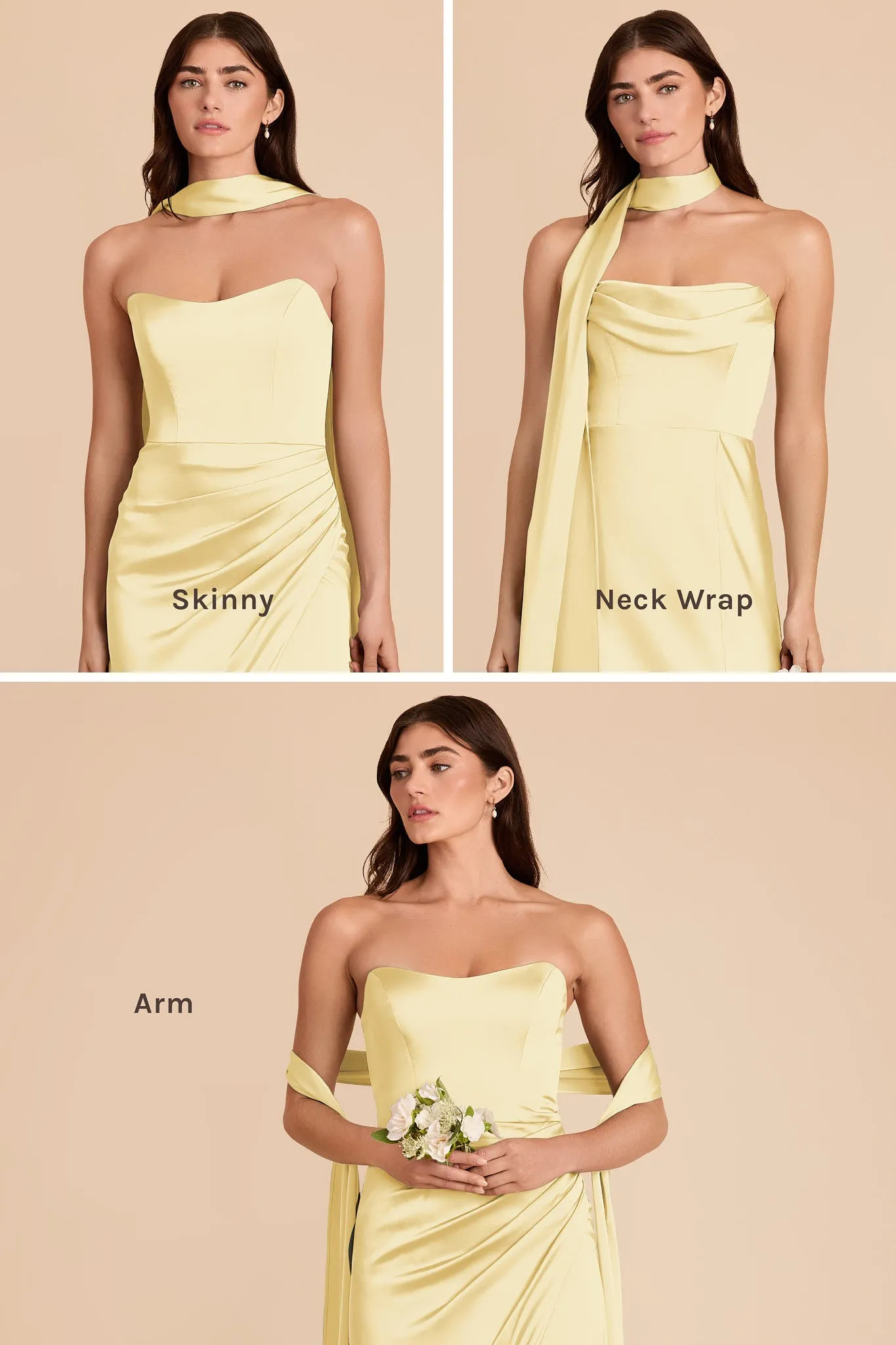 Valerie Matte Satin Scarf - Lemon Sorbet sold by Birdy Grey product image thumbnail 3