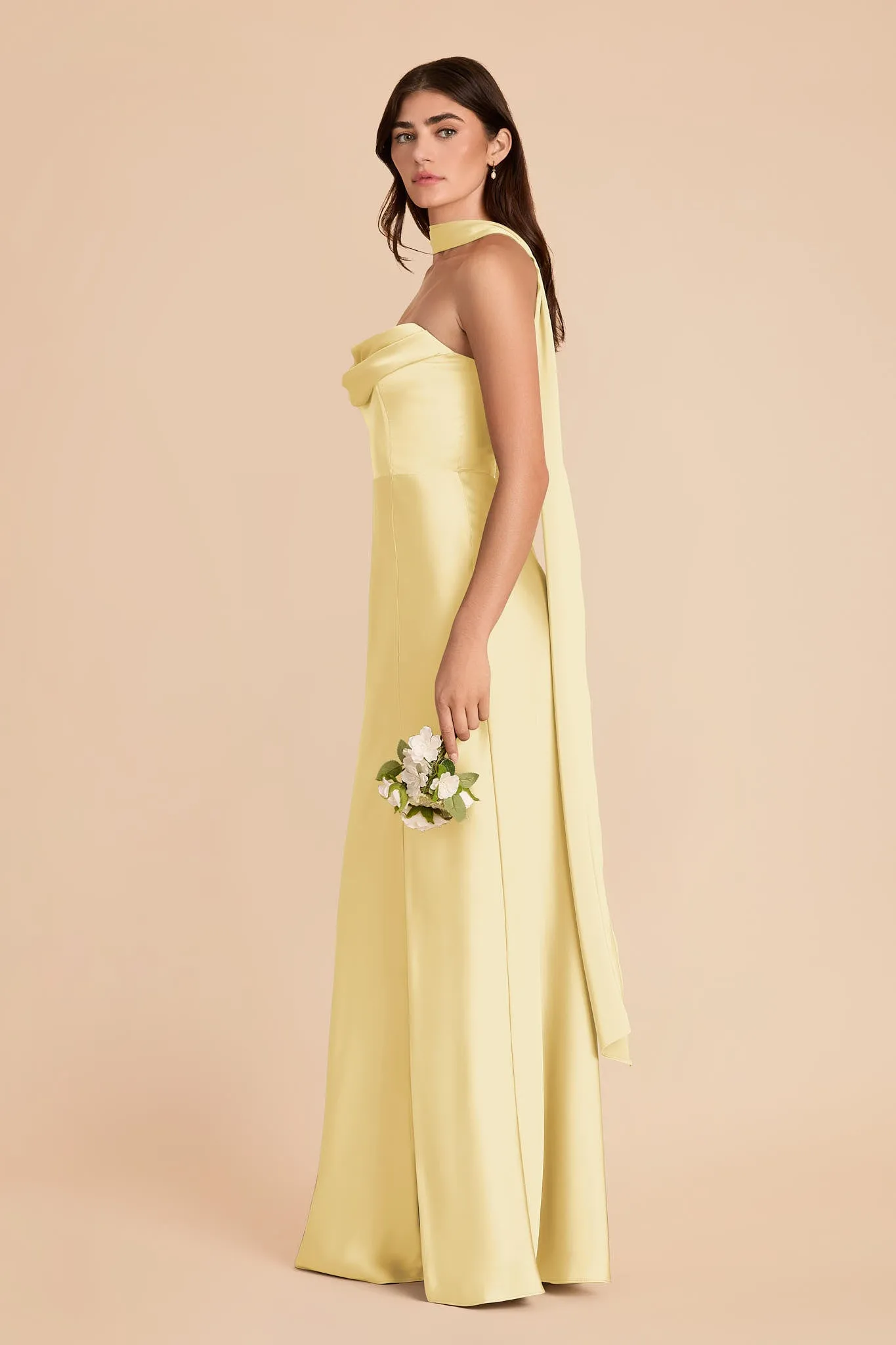 Valerie Matte Satin Scarf - Lemon Sorbet sold by Birdy Grey product image thumbnail 2