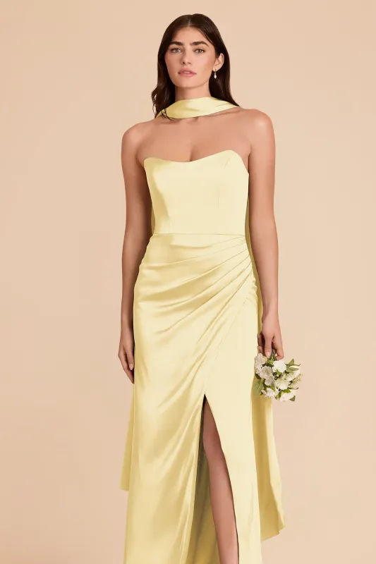 Valerie Matte Satin Scarf - Lemon Sorbet sold by Birdy Grey