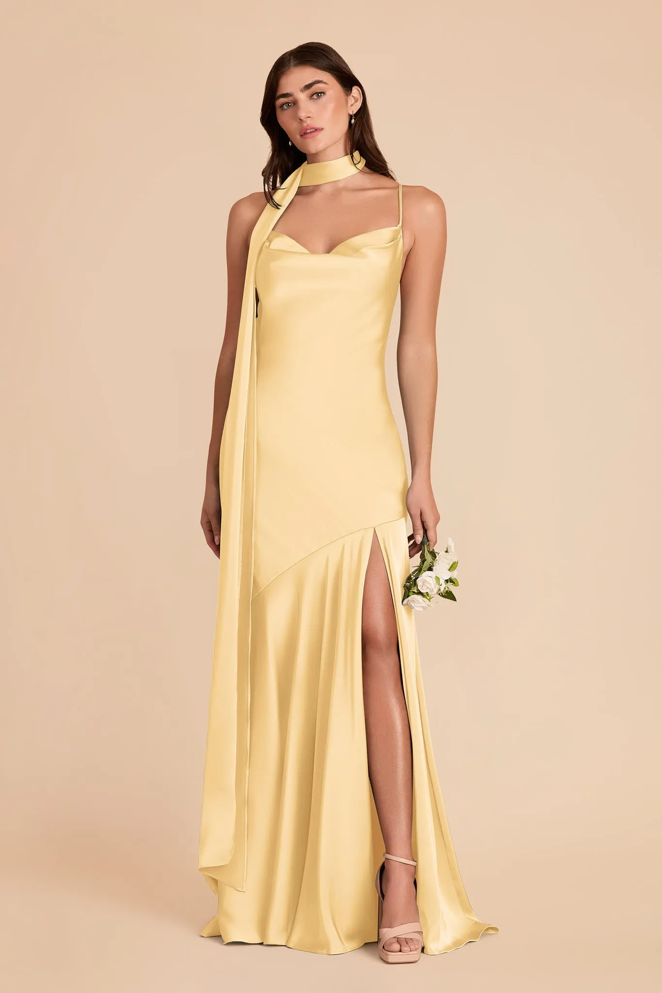 Valerie Matte Satin Scarf - Butter sold by Birdy Grey product image thumbnail 4