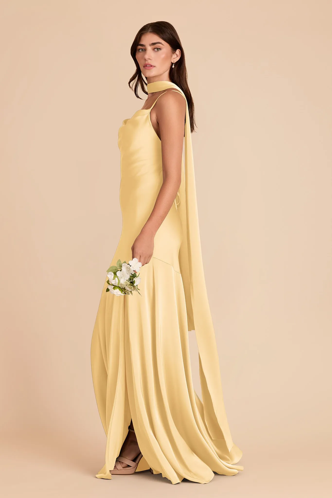 Valerie Matte Satin Scarf - Butter sold by Birdy Grey product image thumbnail 5