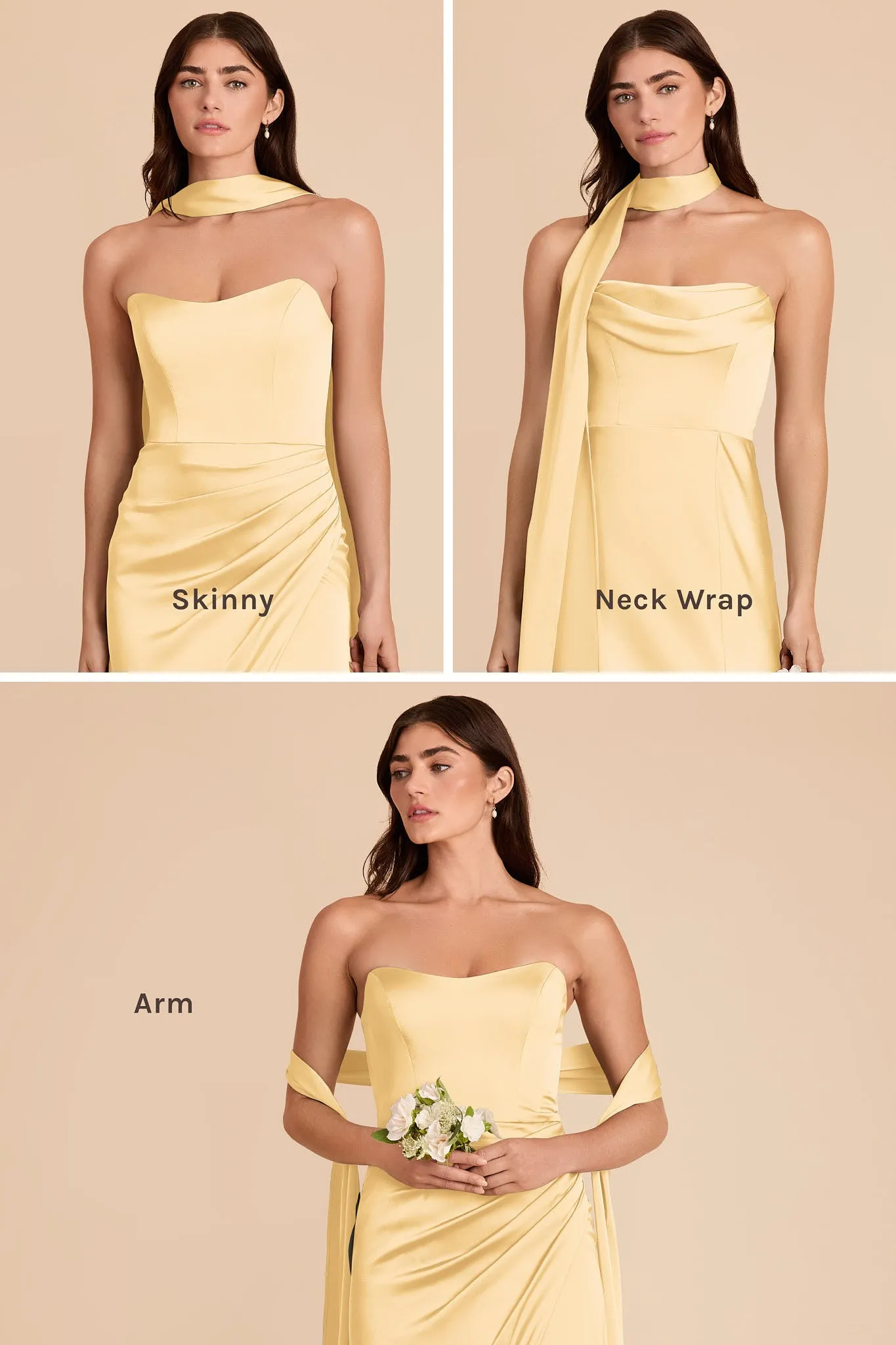 Valerie Matte Satin Scarf - Butter sold by Birdy Grey product image thumbnail 3