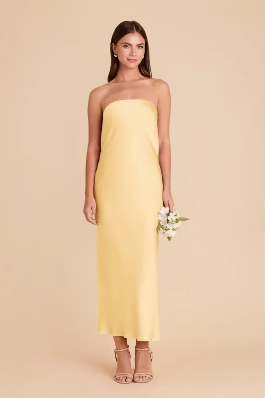 Isla Matte Satin Dress - Butter made by Birdy Grey