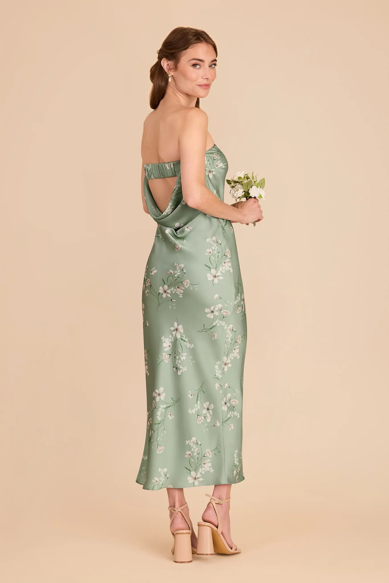 Isla Matte Satin Dress - Sage Le Fleur sold by Birdy Grey product image thumbnail 4