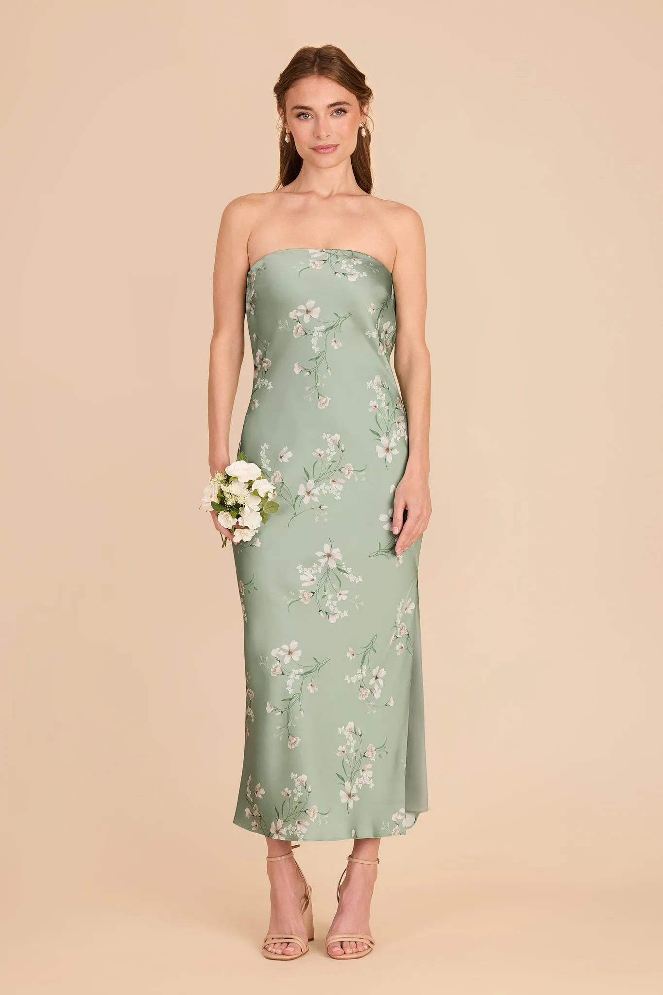Isla Matte Satin Dress - Sage Le Fleur sold by Birdy Grey