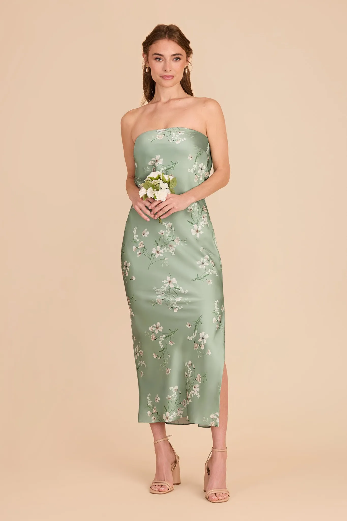 Isla Matte Satin Dress - Sage Le Fleur sold by Birdy Grey product image thumbnail 3