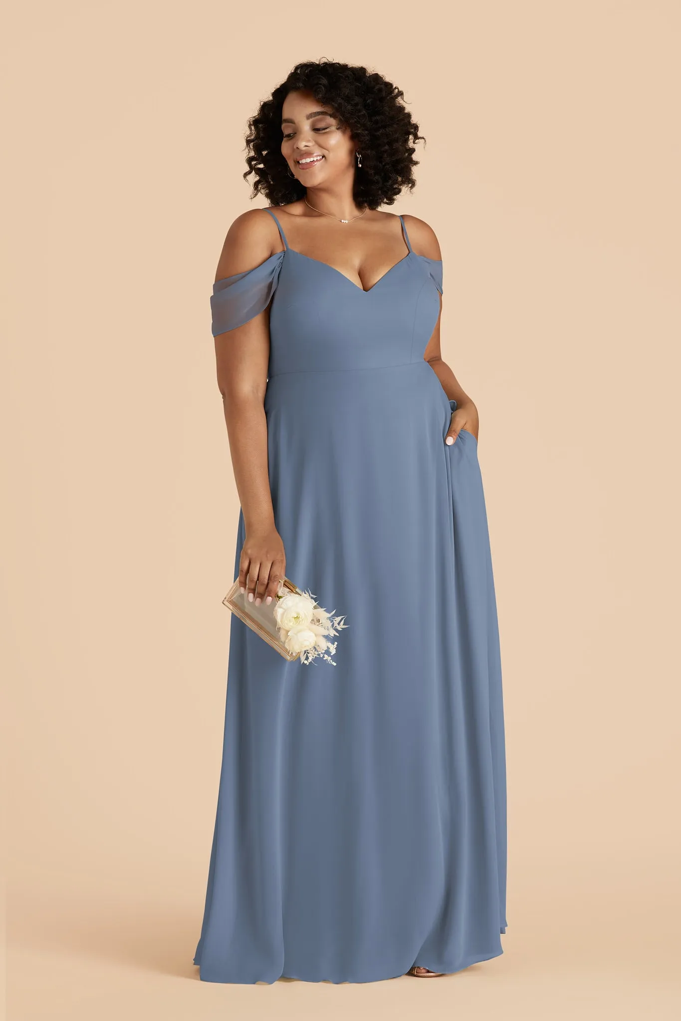 Devin Chiffon Dress - French Blue sold by Birdy Grey product image thumbnail 5