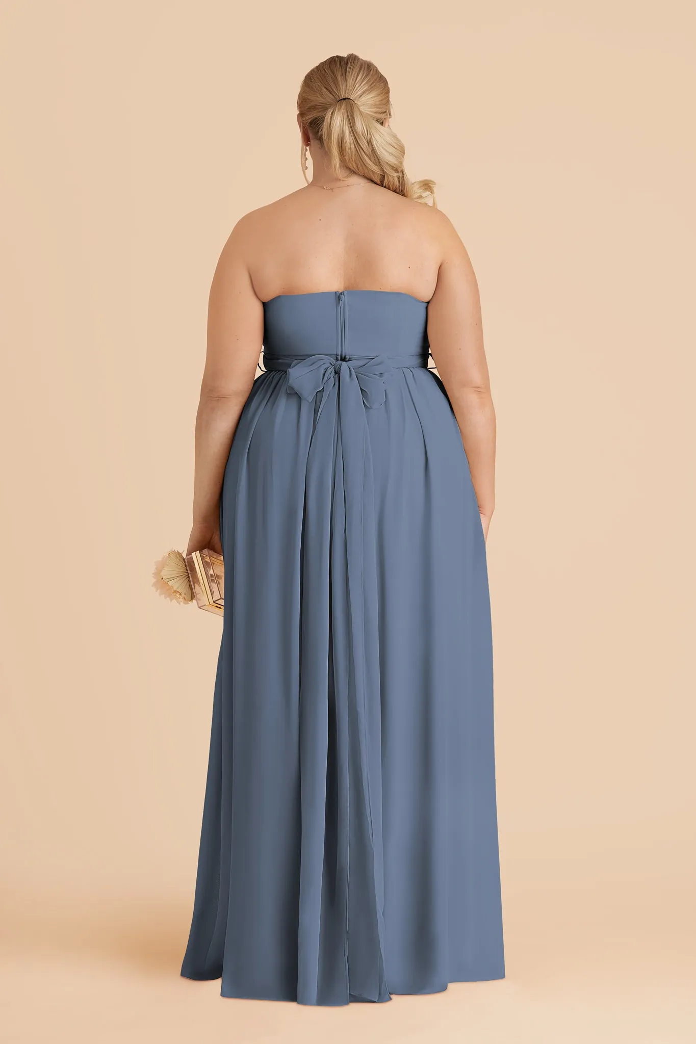 Grace Chiffon Dress Slit - French Blue sold by Birdy Grey product image thumbnail 4