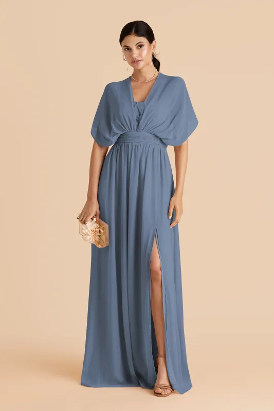 Grace Chiffon Dress Slit - French Blue sold by Birdy Grey