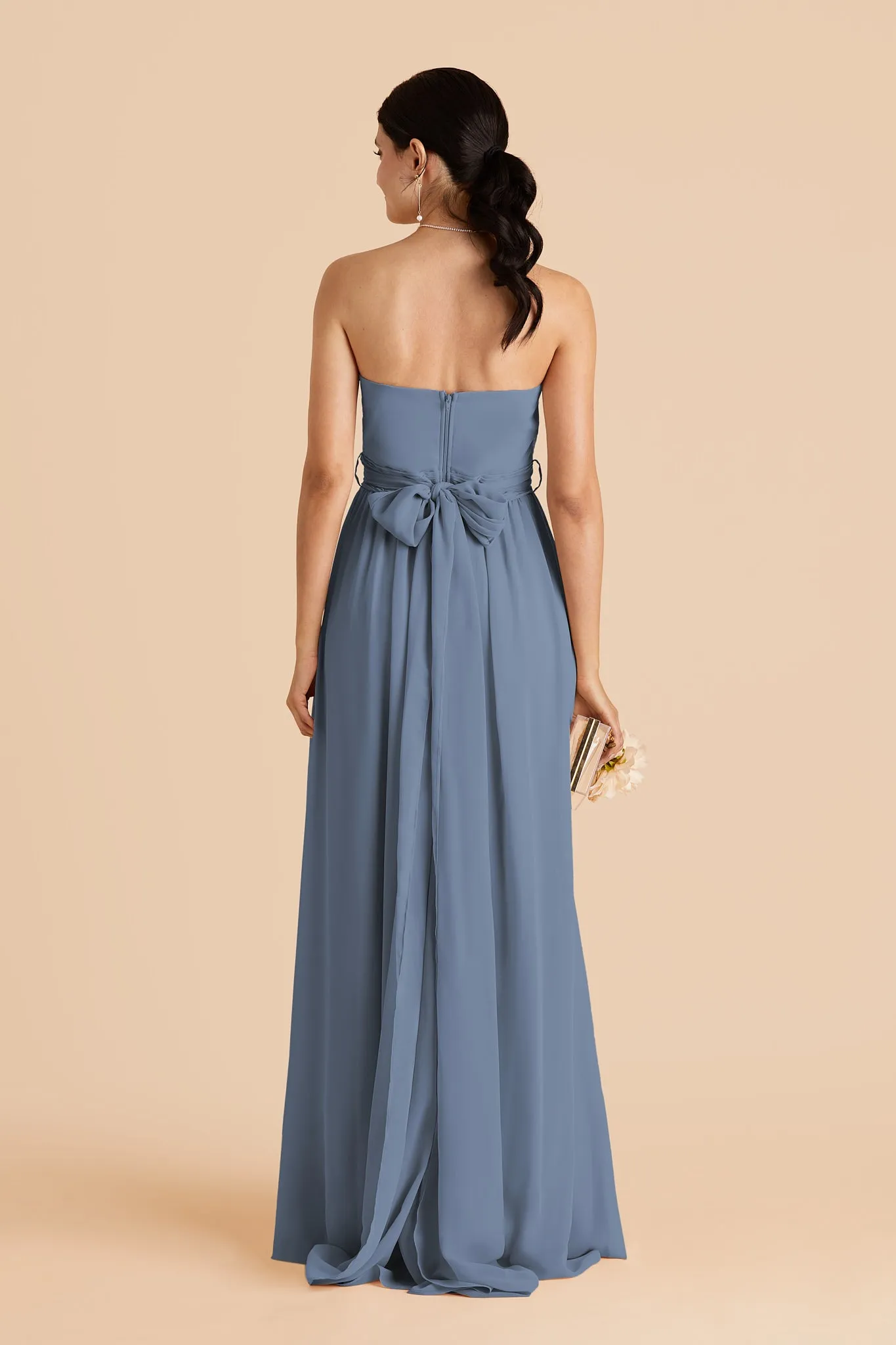 Grace Chiffon Dress Slit - French Blue sold by Birdy Grey product image thumbnail 3