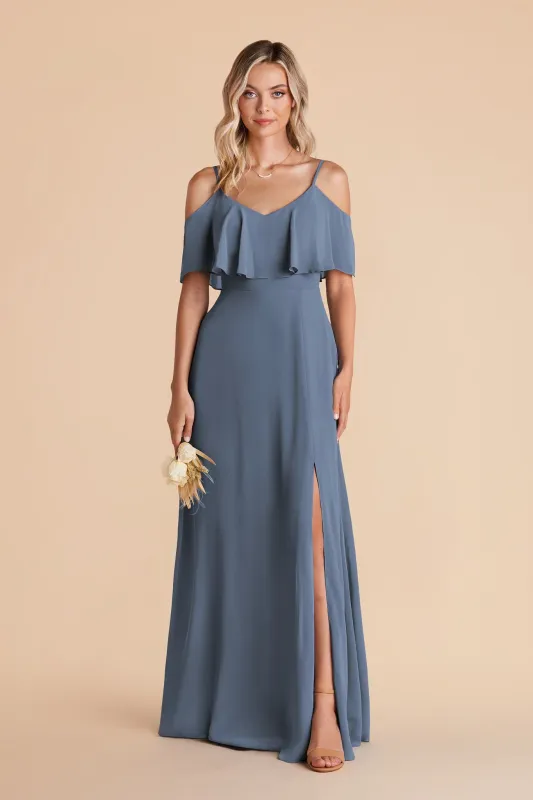 Jane Chiffon Dress Slit - French Blue sold by Birdy Grey