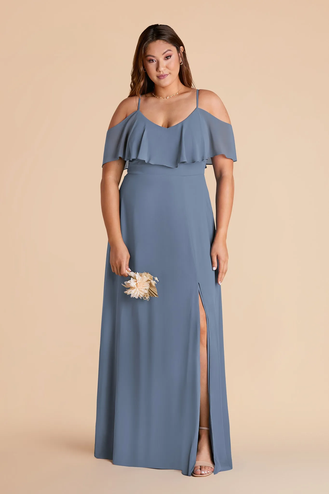 Jane Chiffon Dress Slit - French Blue sold by Birdy Grey product image thumbnail 2