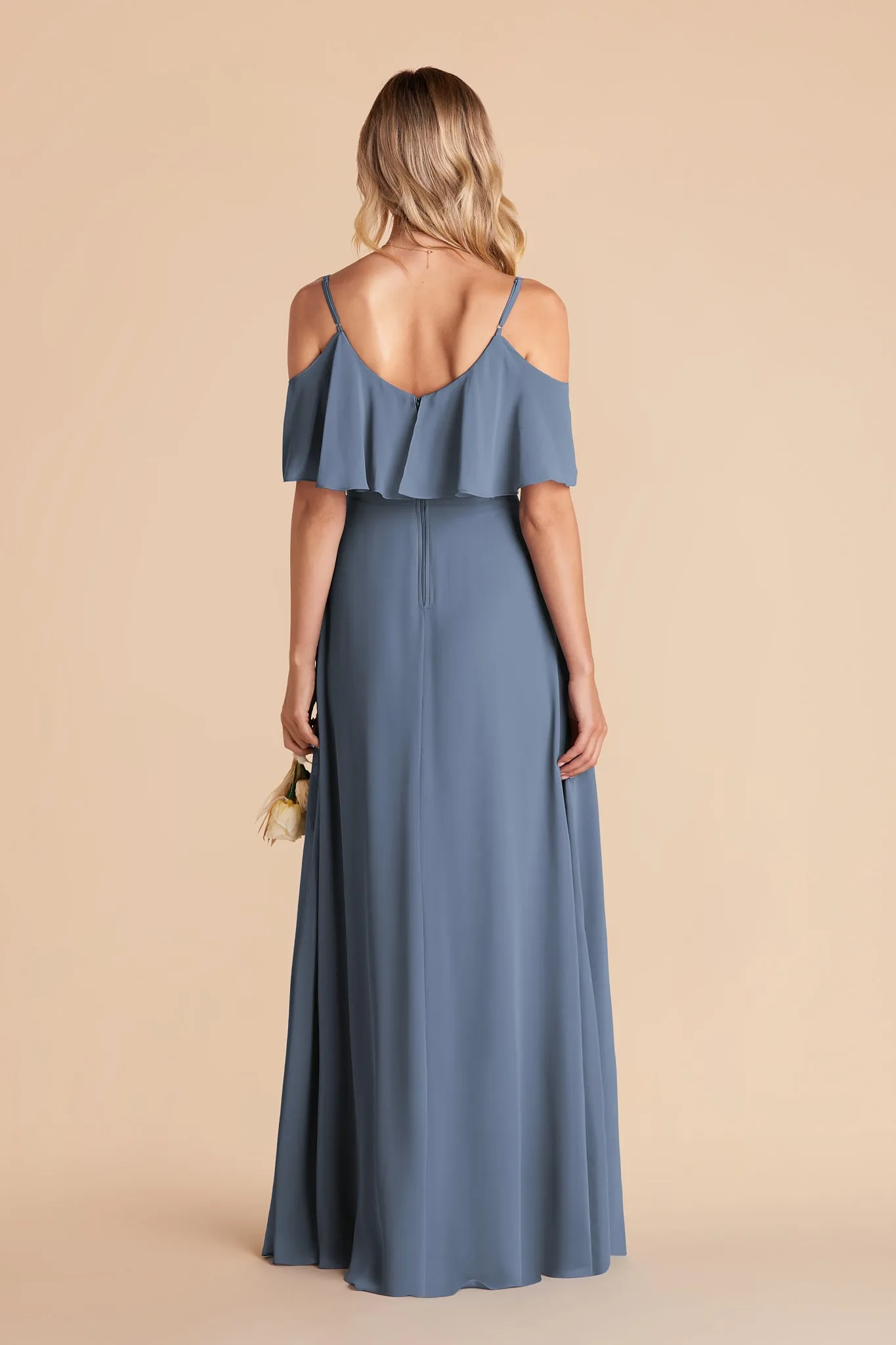 Jane Chiffon Dress Slit - French Blue sold by Birdy Grey product image thumbnail 5