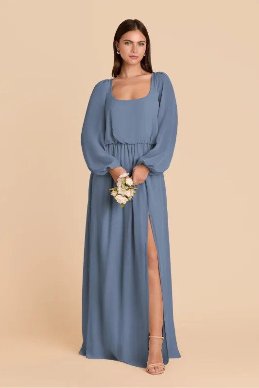 Eloise Chiffon Dress - French Blue sold by Birdy Grey