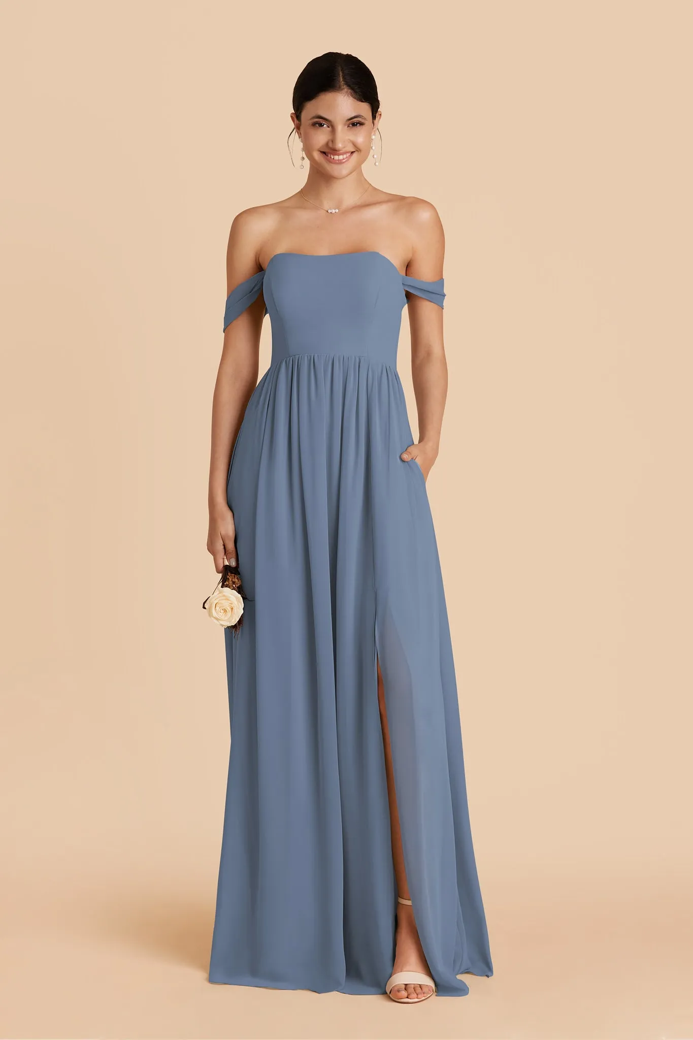 August Chiffon Dress - French Blue sold by Birdy Grey