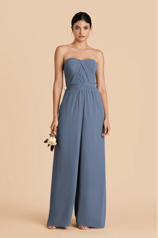Gigi Chiffon Jumpsuit - French Blue sold by Birdy Grey
