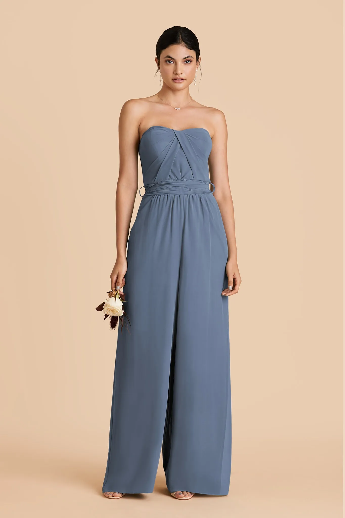 Gigi Chiffon Jumpsuit - French Blue sold by Birdy Grey