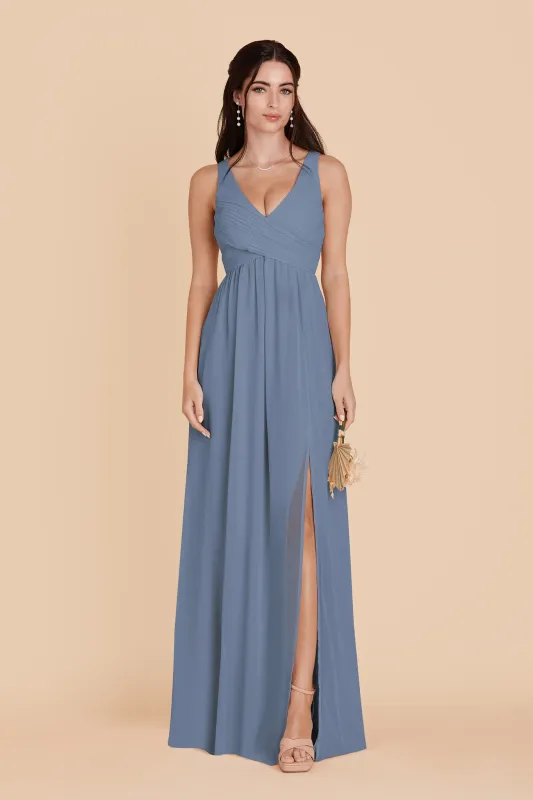 Laurie Chiffon Dress - French Blue made by Birdy Grey