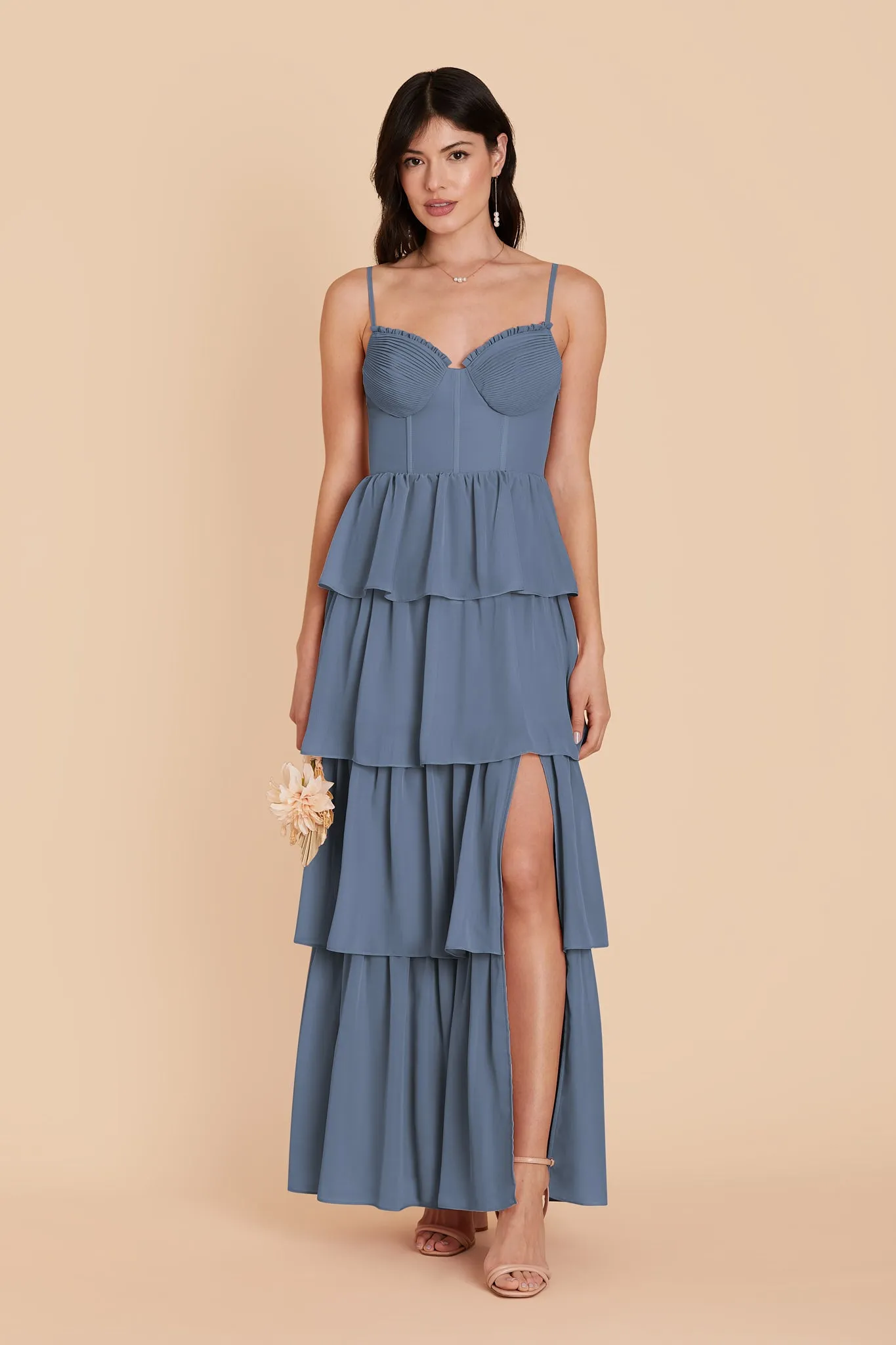 Lola Chiffon Dress - French Blue sold by Birdy Grey