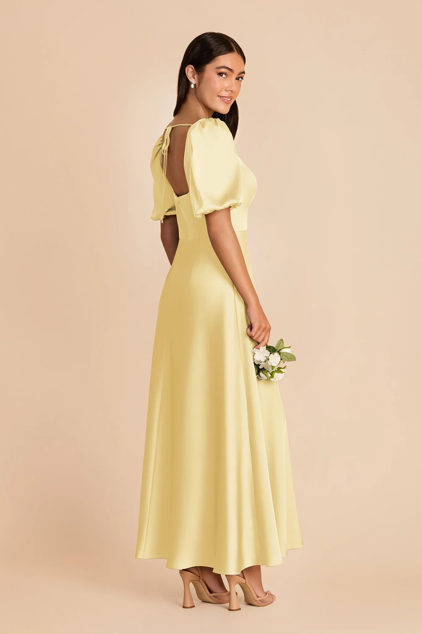 Juliette Matte Satin Dress - Lemon Sorbet sold by Birdy Grey product image thumbnail 4