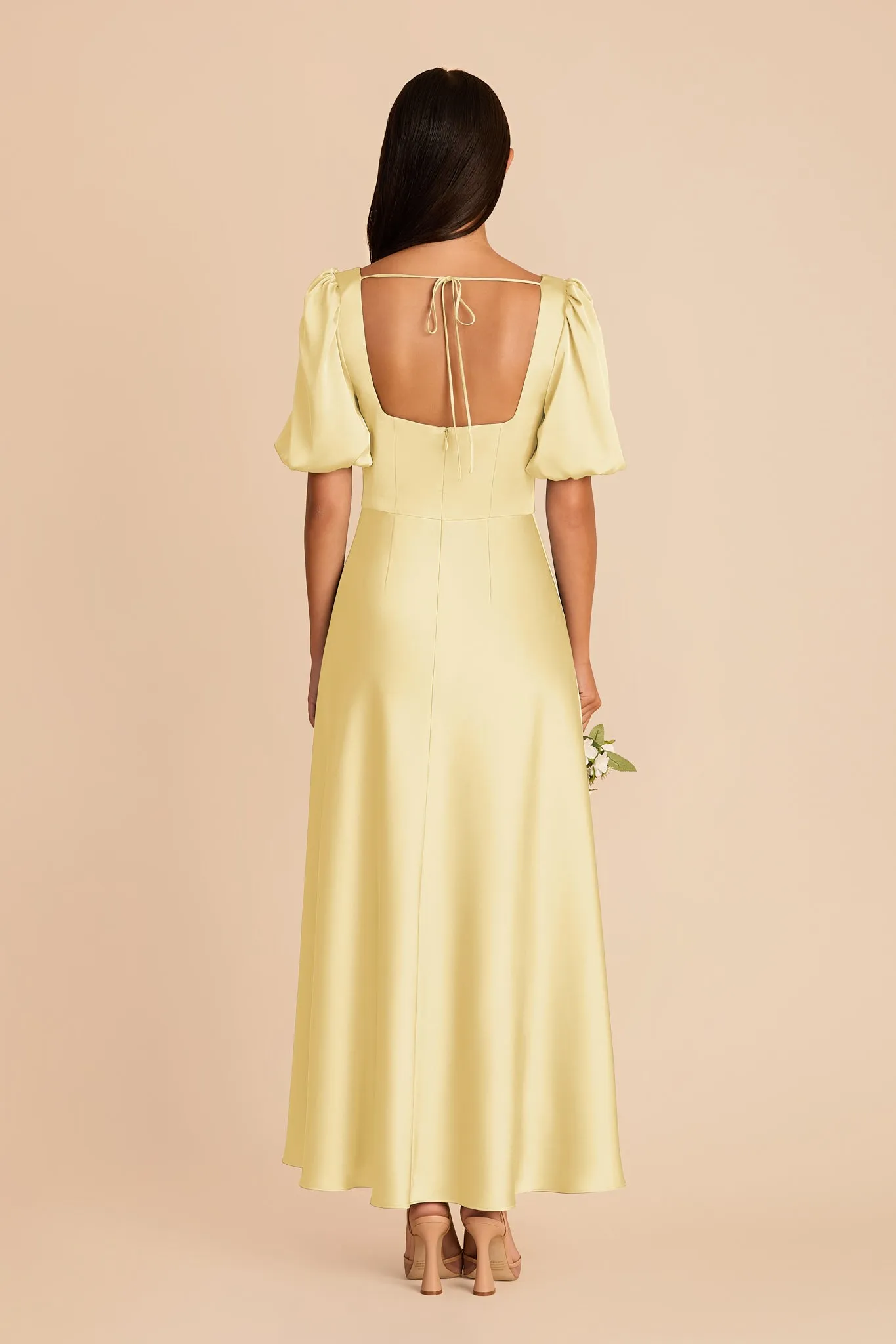 Juliette Matte Satin Dress - Lemon Sorbet sold by Birdy Grey product image thumbnail 5