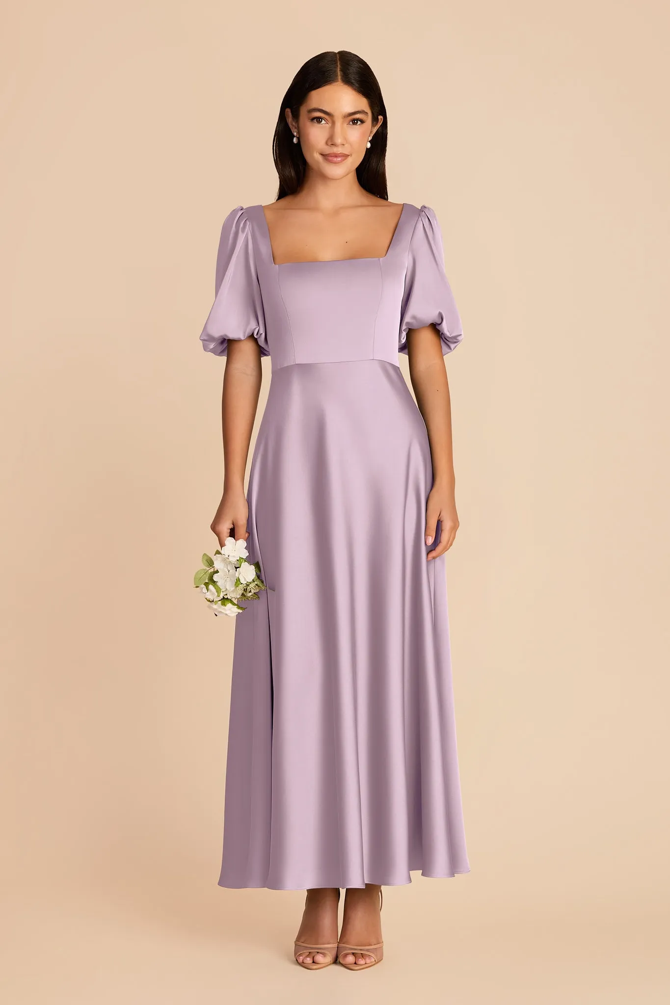 Juliette Matte Satin Dress - Lavender sold by Birdy Grey