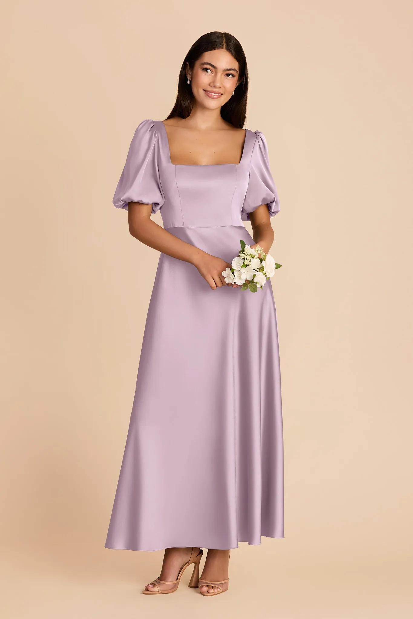Juliette Matte Satin Dress - Lavender sold by Birdy Grey product image thumbnail 3
