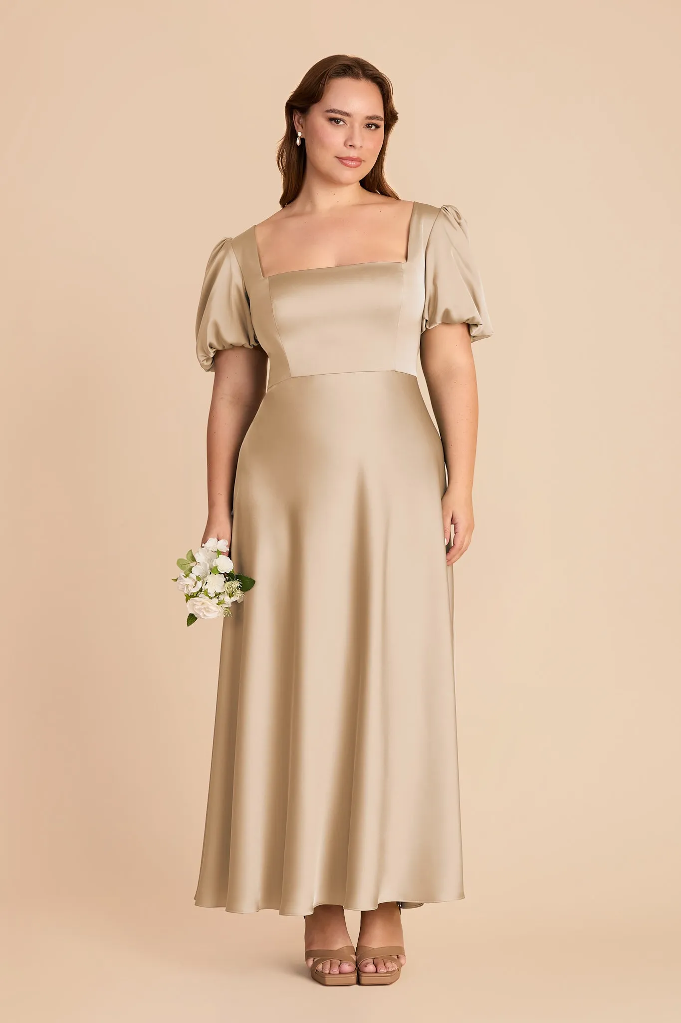 Juliette Matte Satin Dress - Gold sold by Birdy Grey product image thumbnail 2