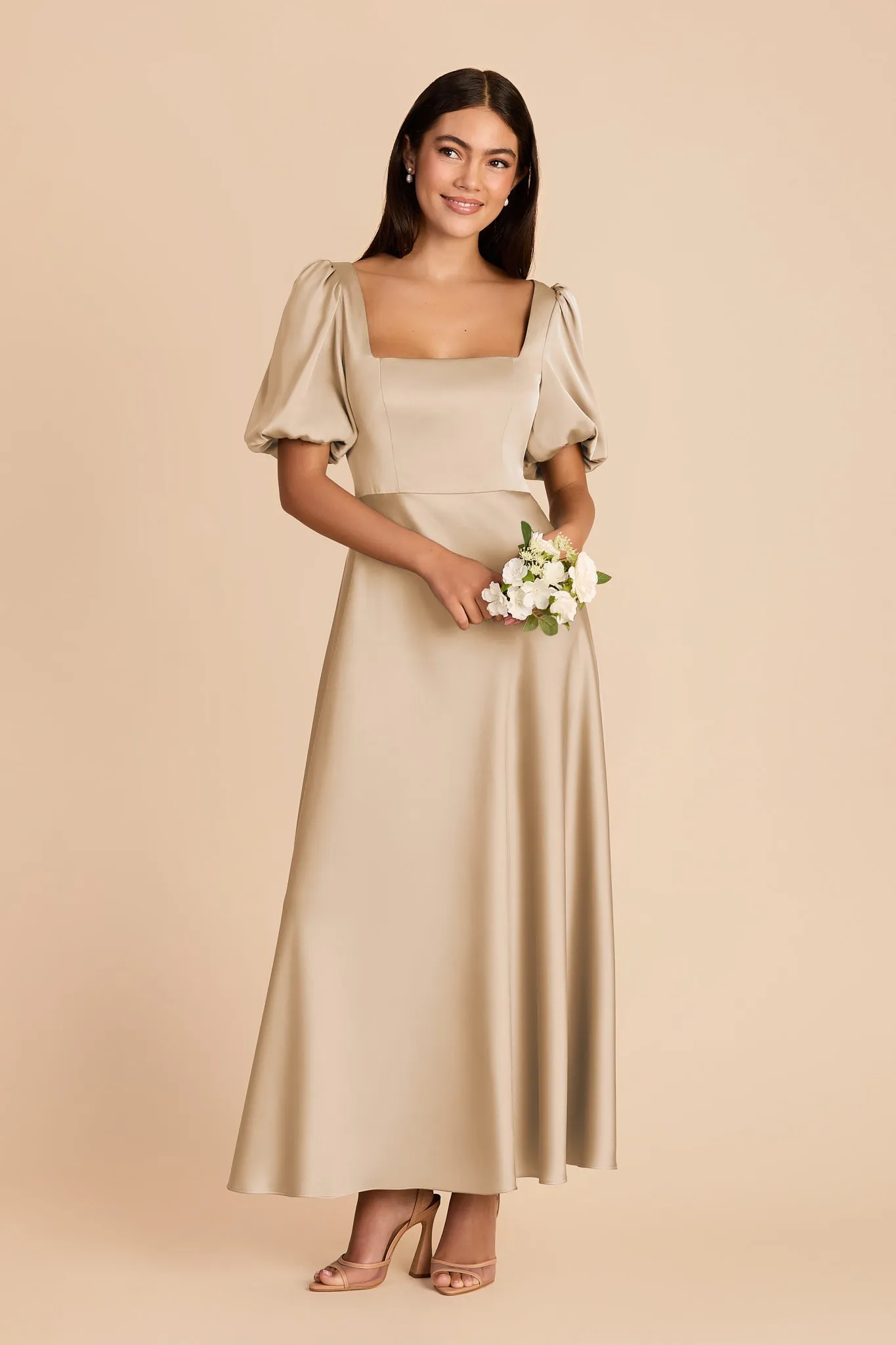Juliette Matte Satin Dress - Gold sold by Birdy Grey product image thumbnail 3