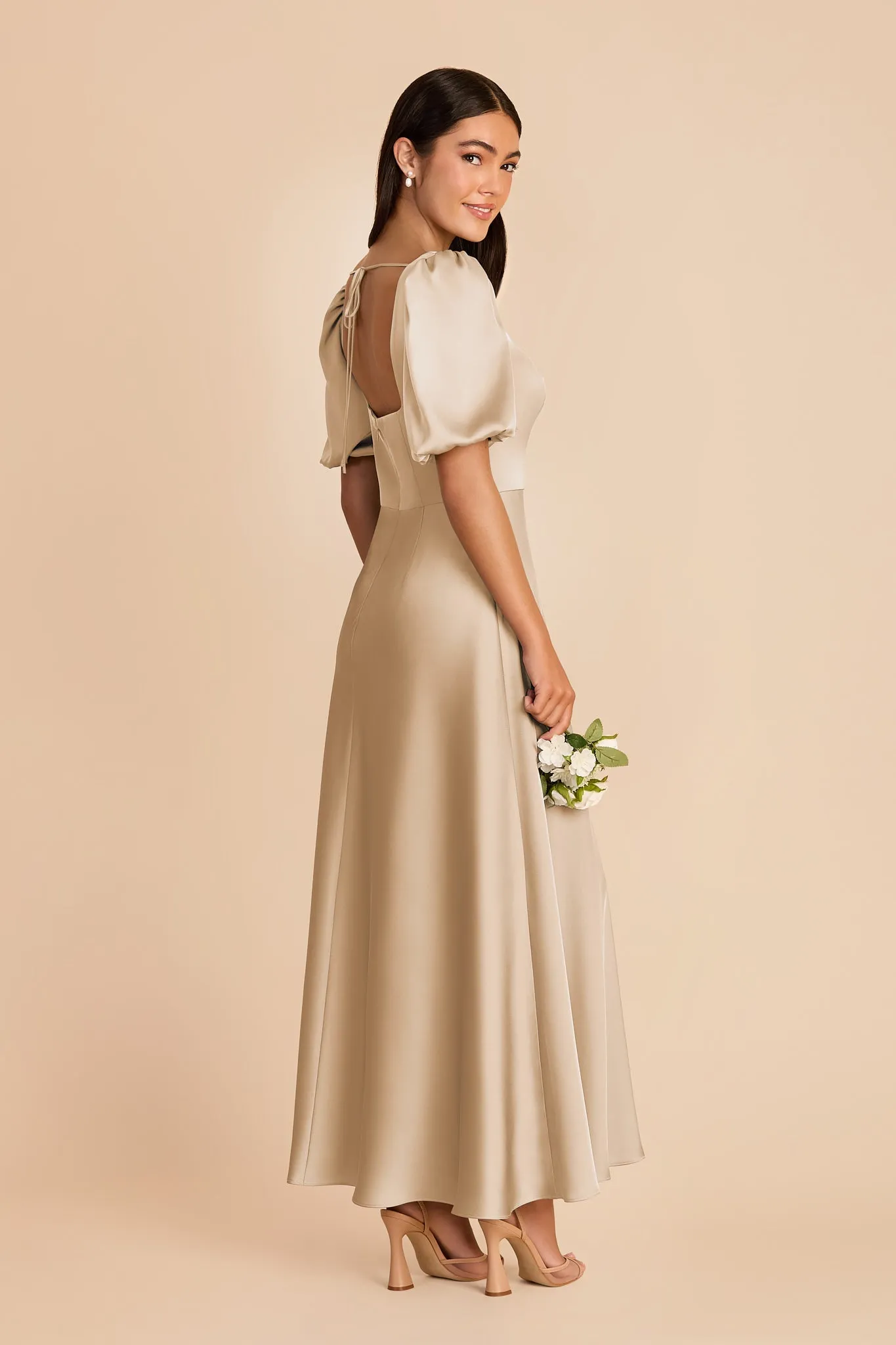 Juliette Matte Satin Dress - Gold sold by Birdy Grey product image thumbnail 4
