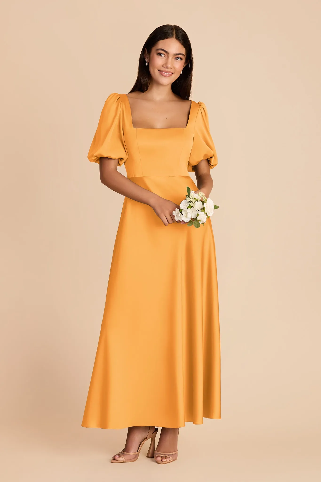 Juliette Matte Satin Dress - Mango sold by Birdy Grey product image thumbnail 3